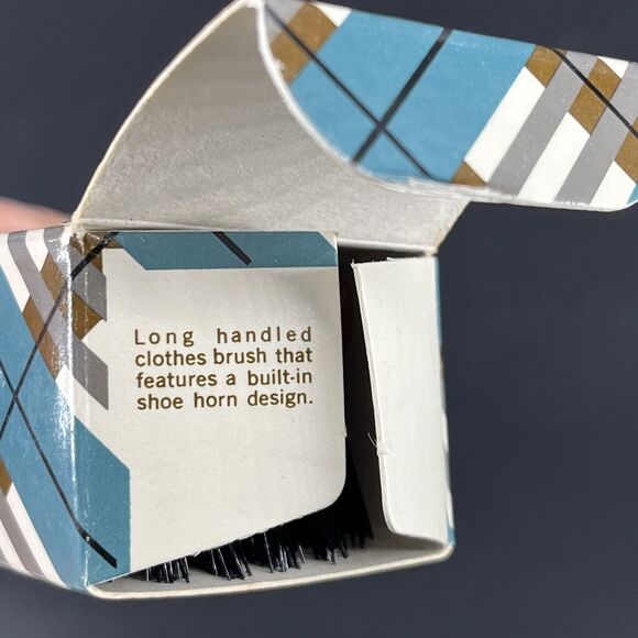 Vintage Avon Clothes Brush Valet Shoe Horn Handle Brown 60’s Collection NOS/BOX - Picture 14 of 16
